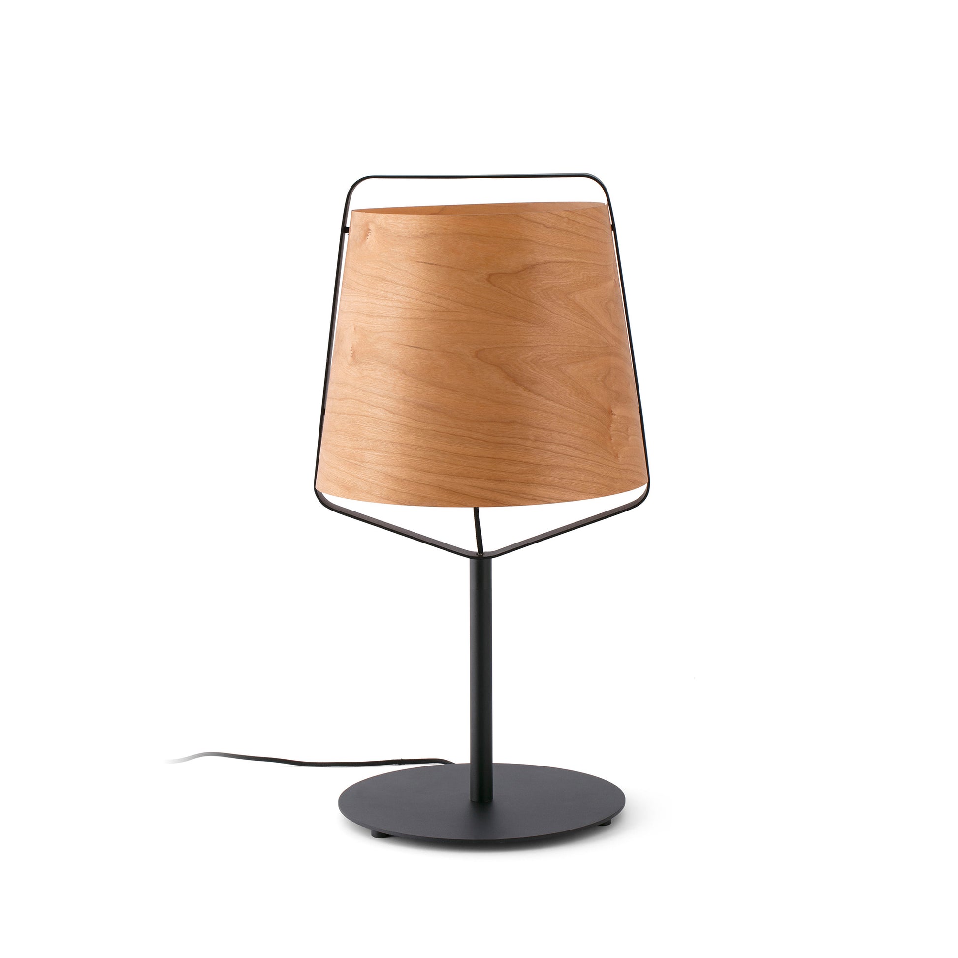 STOOD Lámpara de Mesa Madera y Negra LÚCID 29846-US para escritorio.