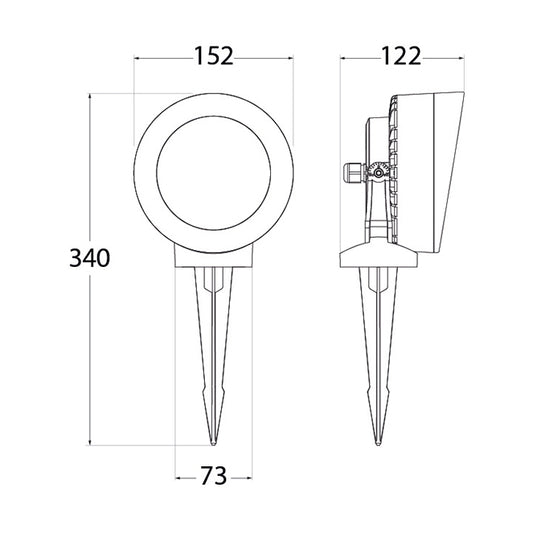 Pincho Tommy fabricado en resina color gris con difusor PC esmerilado