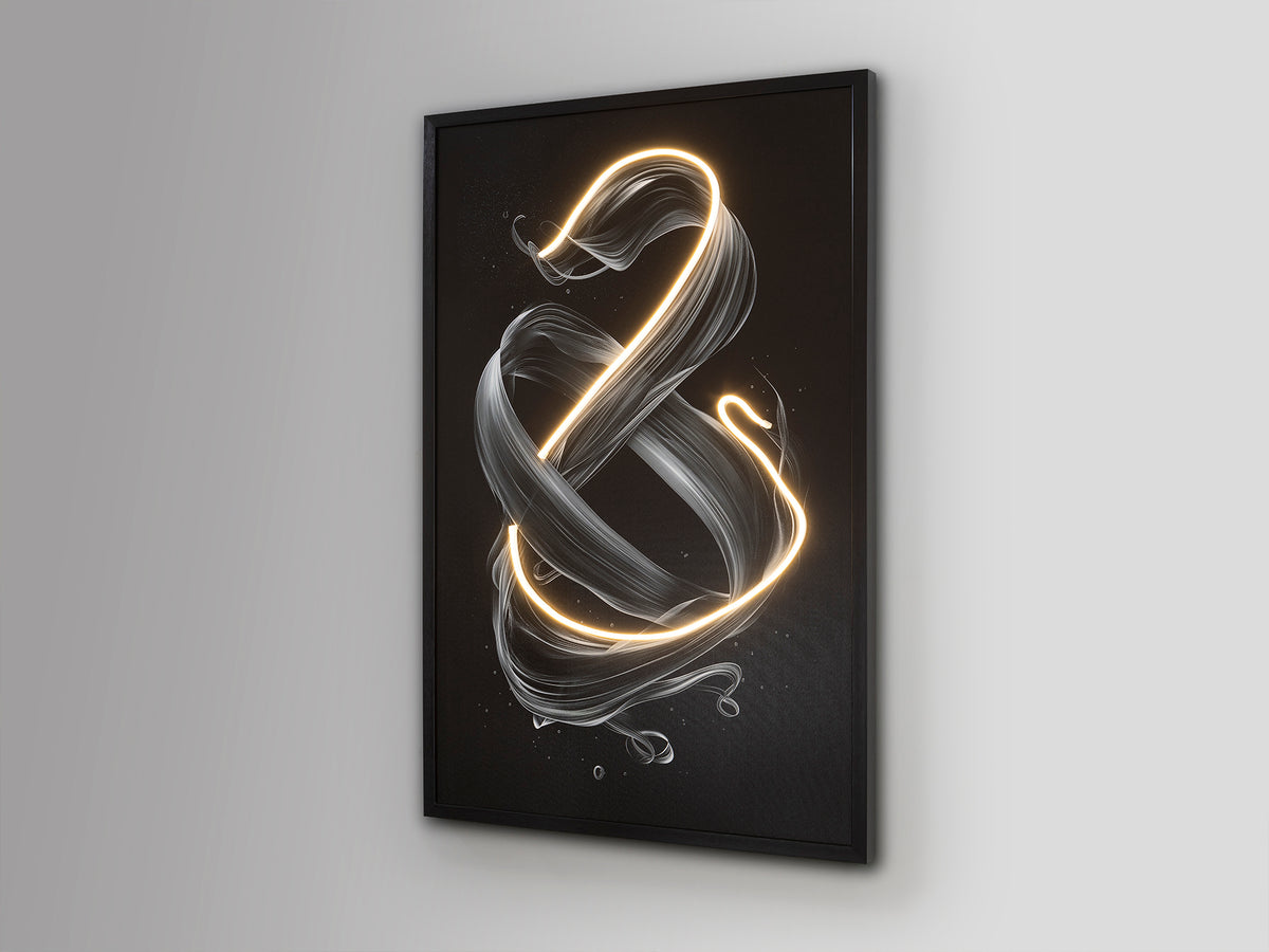 Cuadro con Luz LED Cinetic 80x120 cm Marco Negro Schuller en ambiente decorado | Schuller