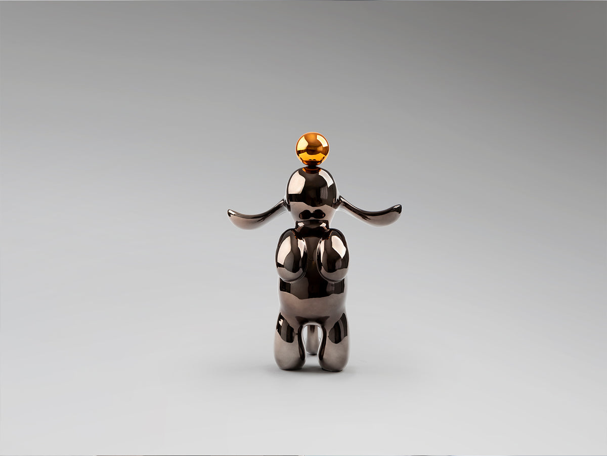 Figura Decorativa Conejo Pequeña 35 cm Gris y Naranja Schuller en ambiente decorado | Schuller · Ref. 302258