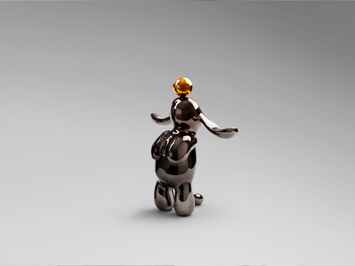 Figura Decorativa Conejo Pequeña 35 cm Gris y Naranja Schuller en ambiente decorado | Schuller · Ref. 302258