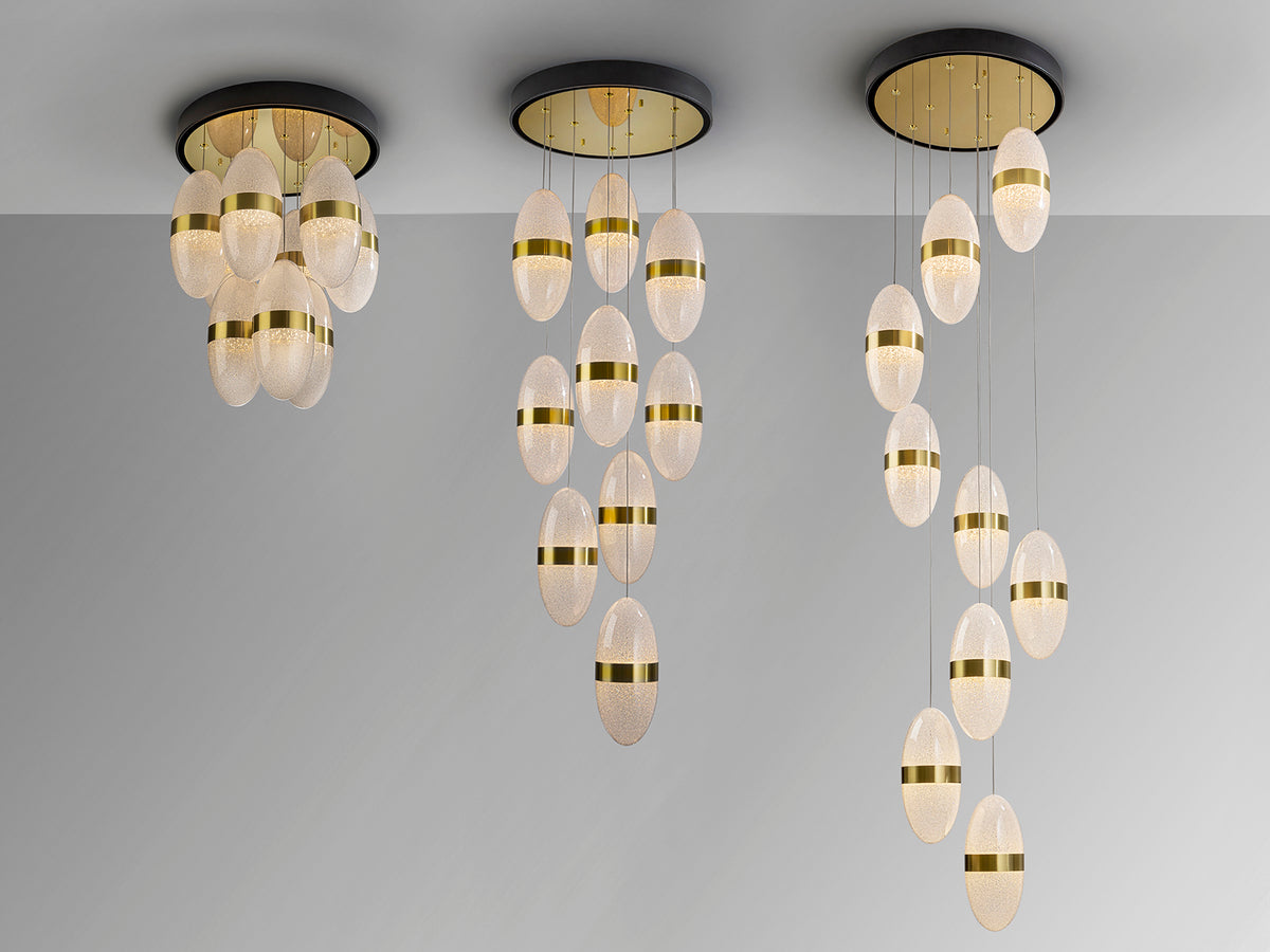 Lámpara Colgante Garden 9 Luces LED 54W Negro y Bronce Schuller en ambiente decorado | Schuller