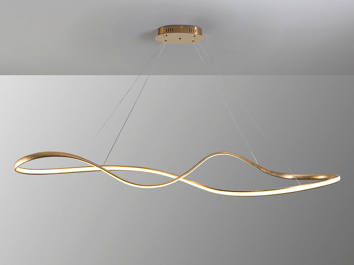 Lámpara de Techo LED Lia 150 cm Pan de Oro Regulable Schuller en ambiente decorado | Schuller