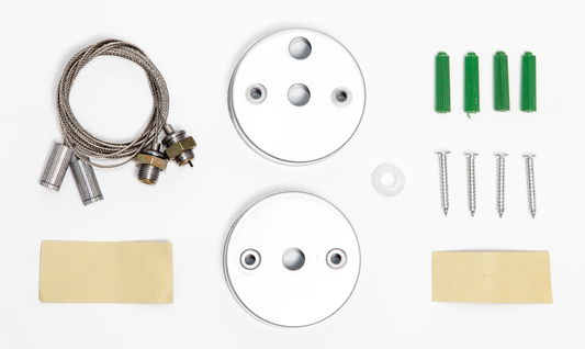 Kit suspensión regletas fabricado en Acero color acero, ideal para colgar iluminación técnica