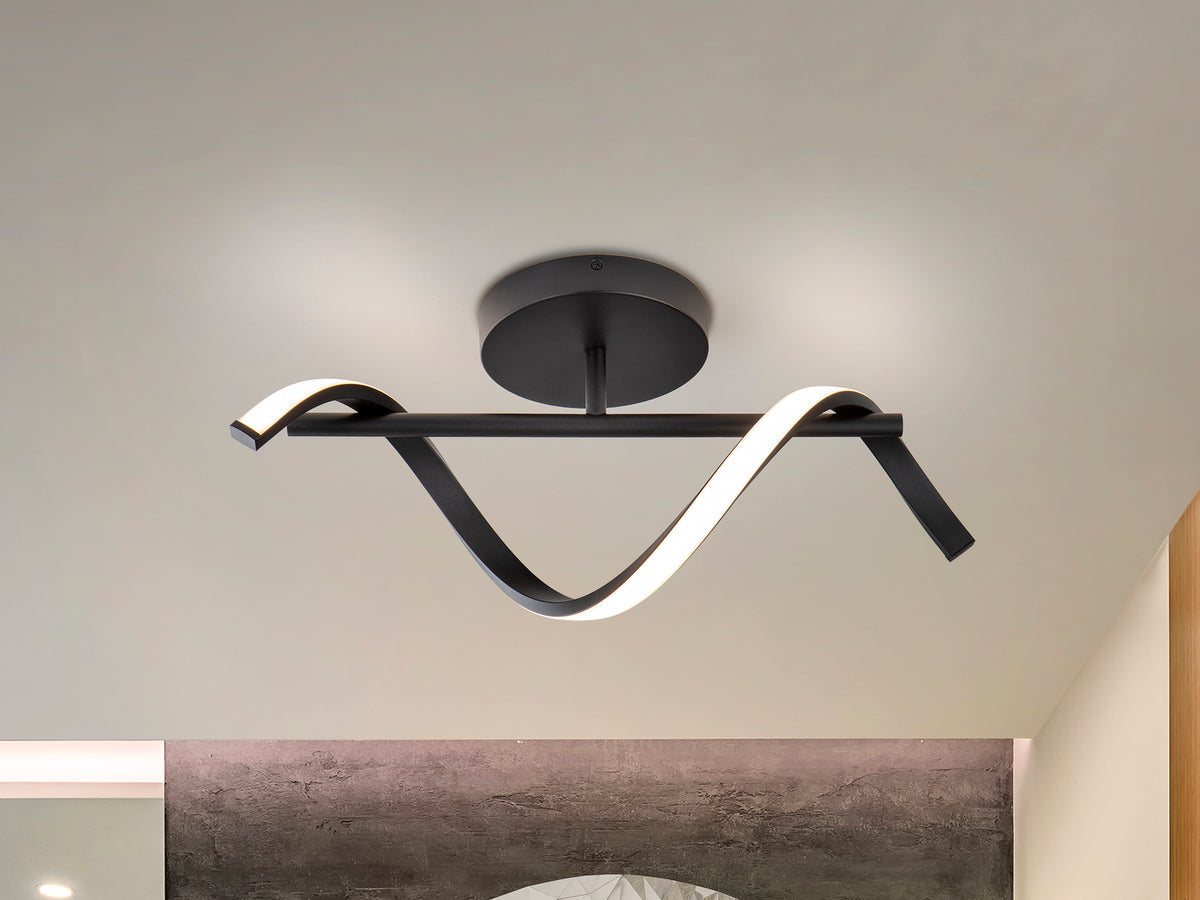 Aplique de Pared LED Boa 13W Negro Mate Schuller en ambiente decorado | Schuller