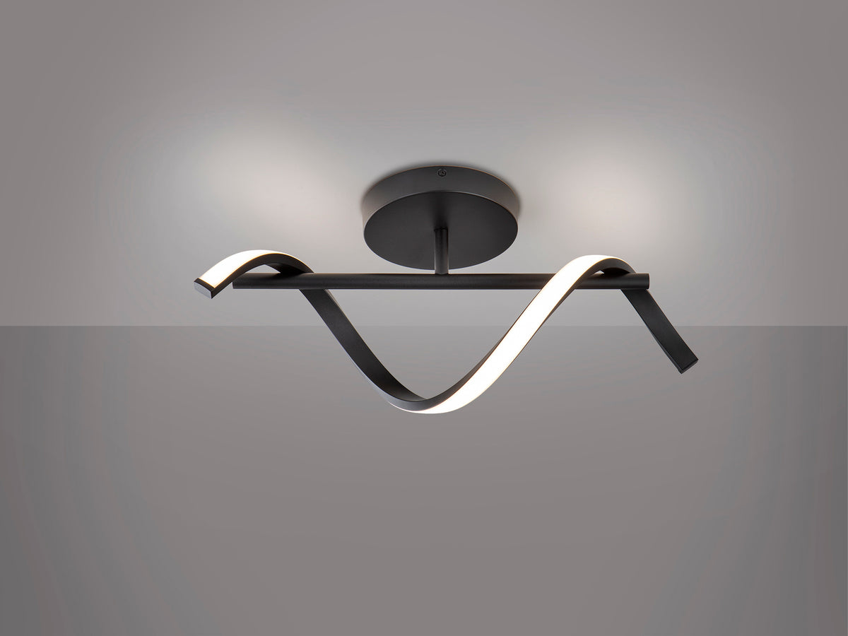 Aplique de Pared LED Boa 13W Negro Mate Schuller en ambiente decorado | Schuller