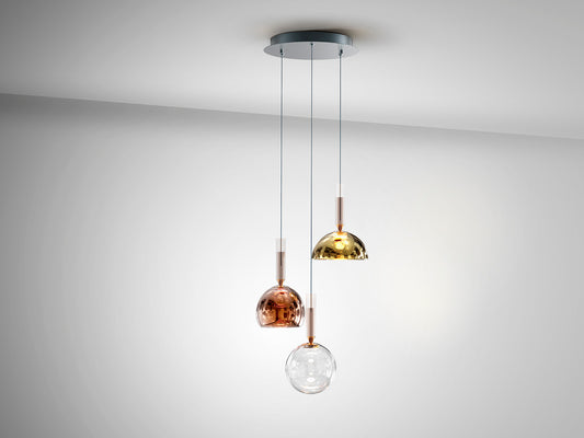 Lámpara Colgante Charlize 3 Luces LED 18W Multicolor Schuller en ambiente decorado | Schuller