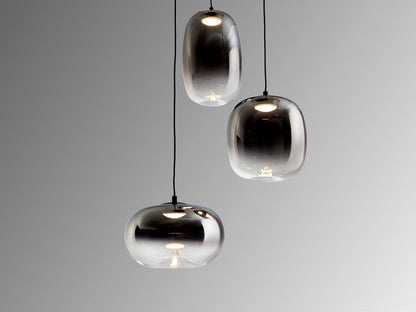 Lámpara Colgante Onice 3 Luces LED Negro Mate y Cristal Smoke Schuller en ambiente decorado | Schuller