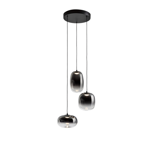 Lámpara Colgante Onice 3 Luces LED Negro Mate y Smoke Schuller - vista principal | Schuller