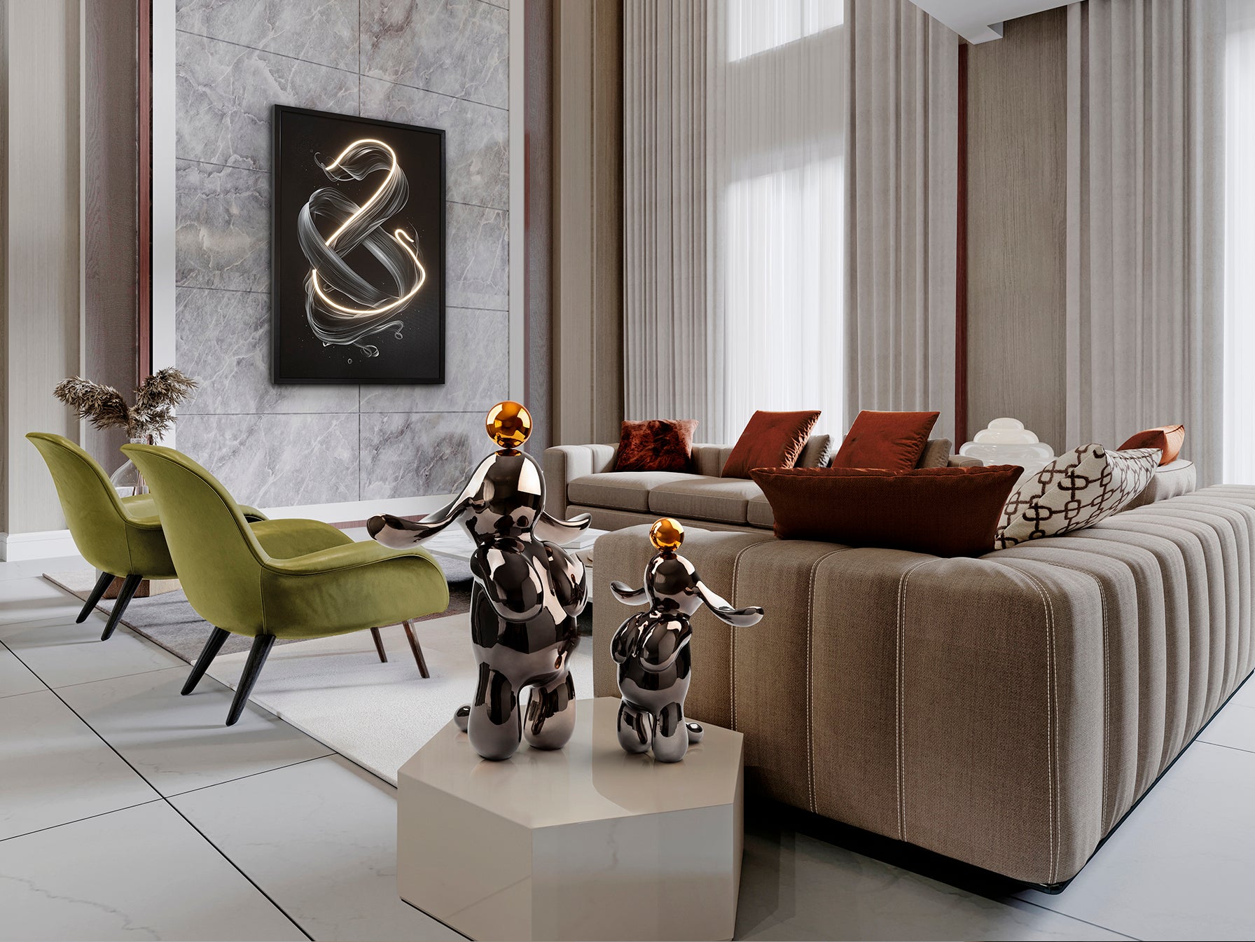 Figura Decorativa Conejo Gris/Naranja - Schuller - 302364 - Vista 7