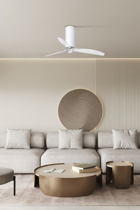 Ventilador TUBE FAN M fabricado en Acero y Cristal color Blanco Mate