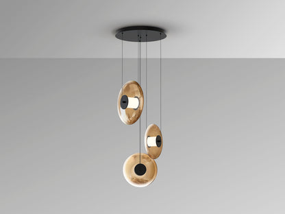 Lámpara Colgante Diabolo 3 Luces Negro y Ámbar Schuller en ambiente decorado | Schuller
