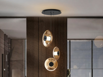 Lámpara Colgante Diabolo LED Negra y Ámbar Schuller - 3 luces | Schuller · Ref. 327848