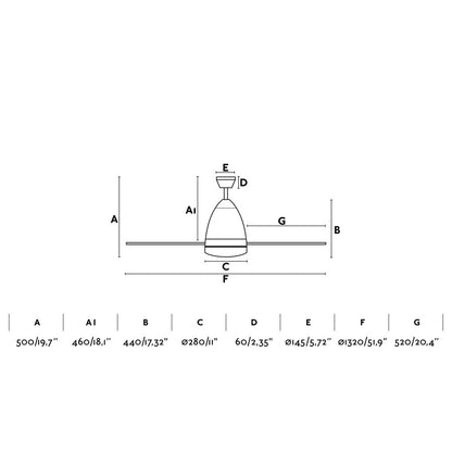 Ventilador Faretto fabricado en Acero color Blanco con aspas de PC