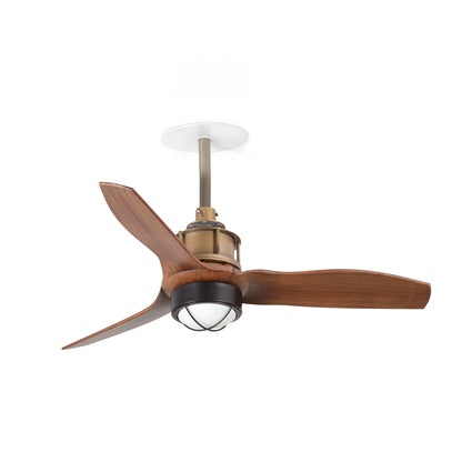 Ventilador de Techo Empotrado Just Fan S FARO - Oro viejo/Nogal, LED 3000K, Mando a distancia | FARO