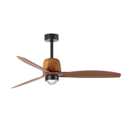 Ventilador de Techo Weaver M 128 cm FARO - Negro/Nogal, LED 3000K, Mando a distancia | FARO