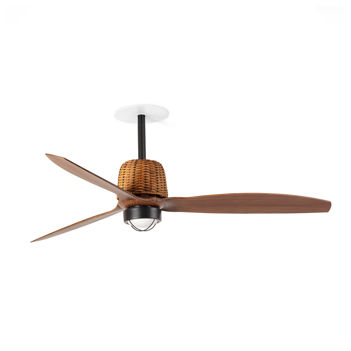 Ventilador de Techo Empotrado Weaver M FARO - Negro/Nogal, LED 3000K, 0-10V | FARO