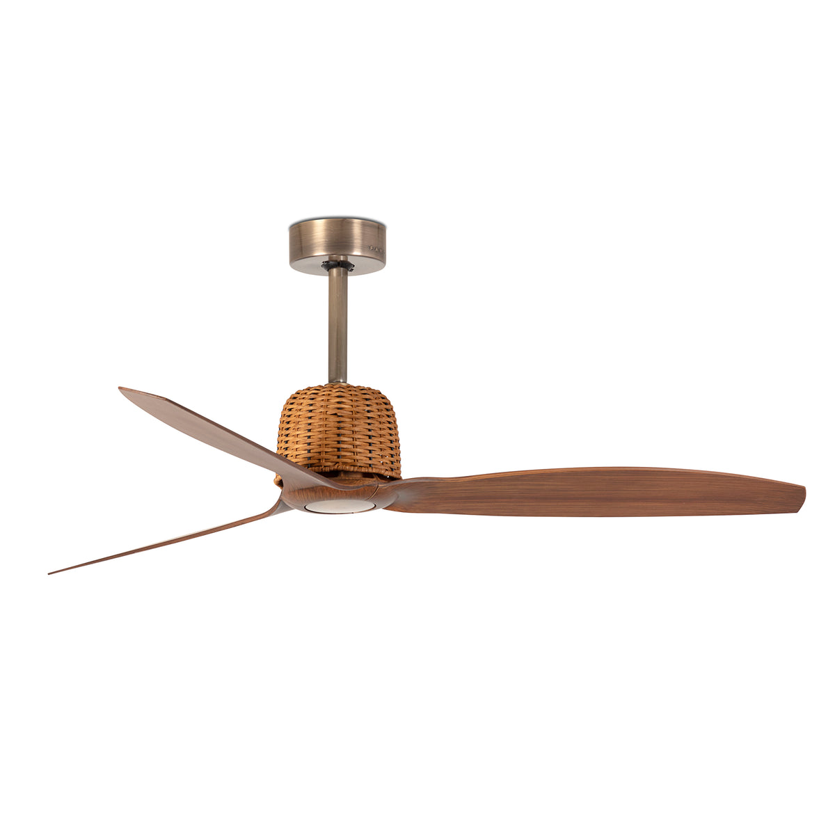 Ventilador de Techo Weaver M 128 cm FARO - Oro viejo/Nogal, Sin luz, Mando a distancia | FARO