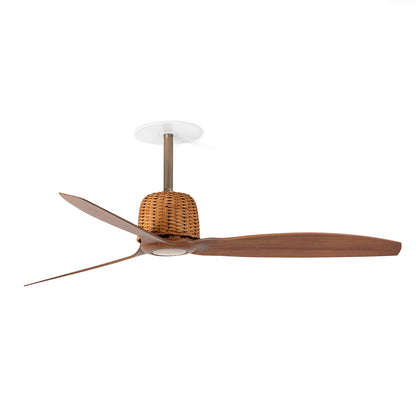 Ventilador de Techo Empotrado Weaver M FARO - Oro viejo/Nogal, Sin luz, Mando a distancia | FARO