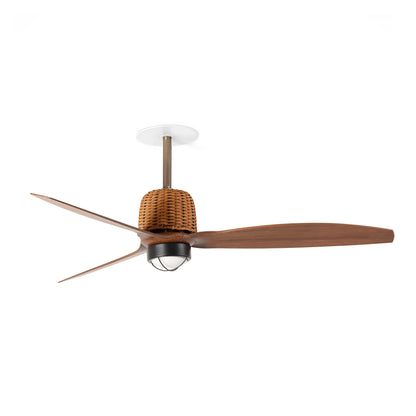 Ventilador de Techo Empotrado Weaver M FARO - Oro viejo/Nogal, LED 3000K, 0-10V | FARO