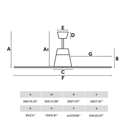 Ventilador TYPHOON M LED fabricado en Acero color Blanco