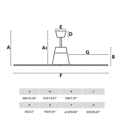 Ventilador de techo con motor DC silencioso y eficiente