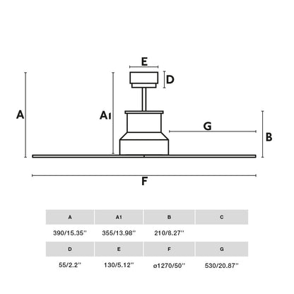 Ventilador de techo con motor DC de bajo consumo
