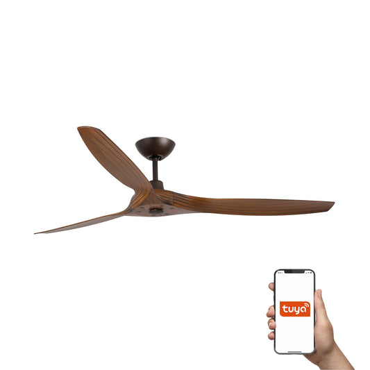 Morea Ventilador de Techo Inteligente Marrón Nogal Faro 33511WT
