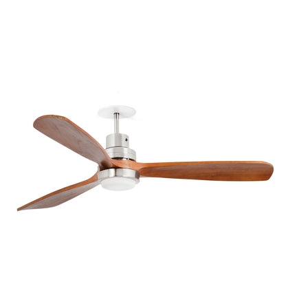 Ventilador de Techo Empotrado Lantau L 132 cm FARO - Níquel mate/Nogal, LED 3000K, Mando a distancia | FARO