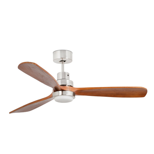 Ventilador de Techo Lantau L 132 cm FARO - Níquel mate/Nogal, LED 3000K, Mando a distancia | FARO · Ref. 33518DC