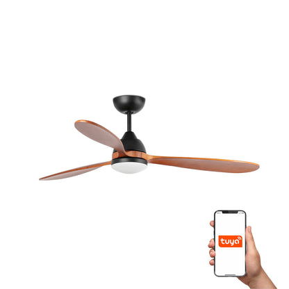 Ventilador de techo LED POROS negro y nogal de FARO