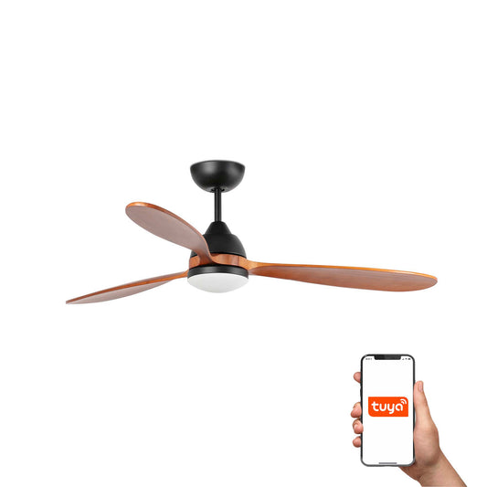 Ventilador de techo LED POROS negro y nogal de FARO