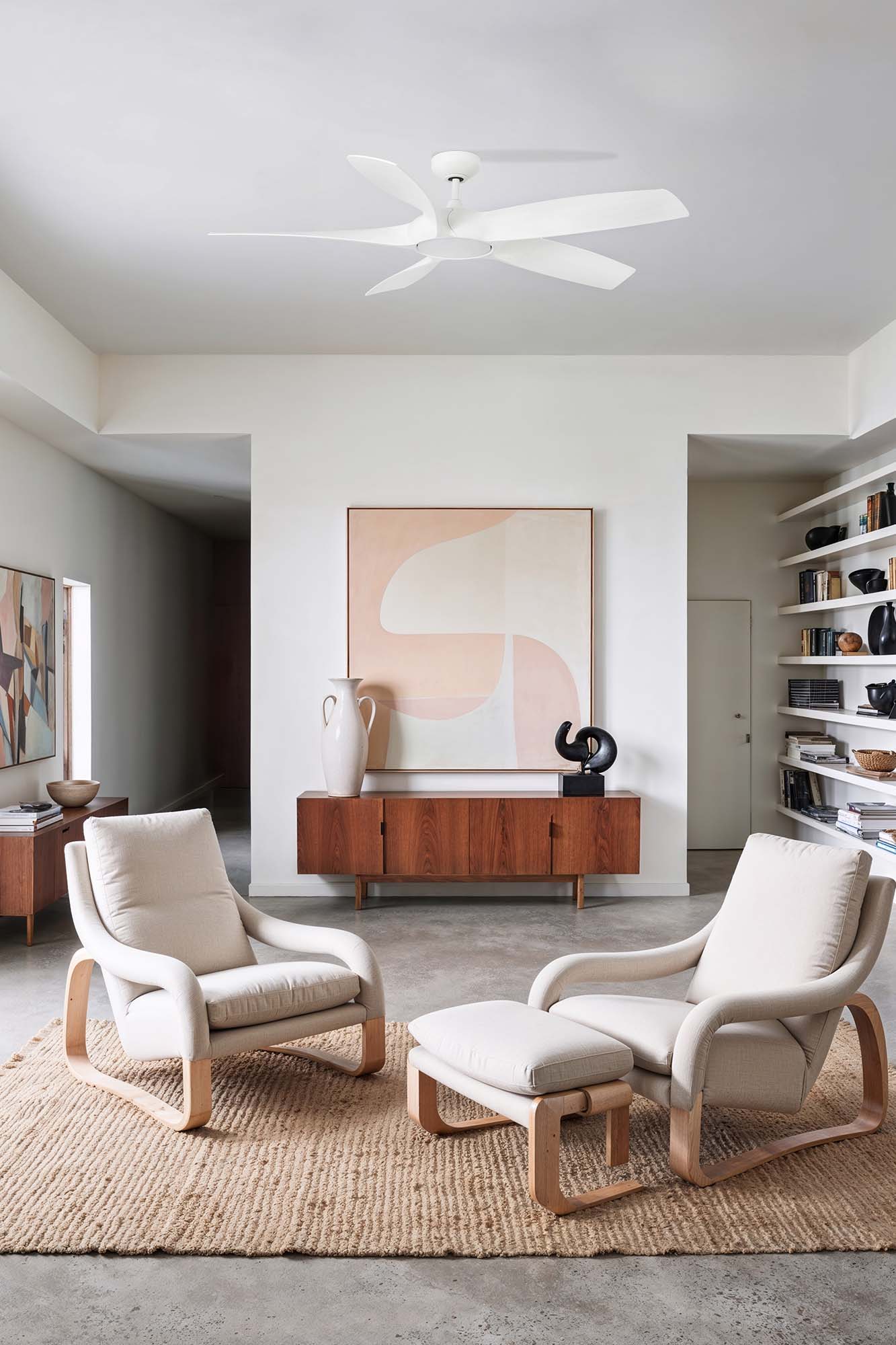 Ventilador COCOS fabricado en Acero color Blanco Mate