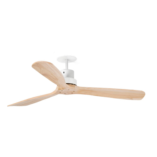 Ventilador de Techo Empotrado Lantau L 132 cm FARO - Blanco/Pino, Sin luz, Mando a distancia | FARO · Ref. 33561DCR