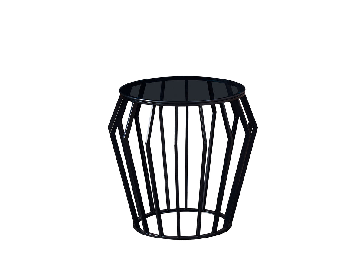 Mesa Velador Ciros 60 cm Metal Negro Mate y Cristal Smoke Schuller - vista principal | Schuller · Ref. 336727