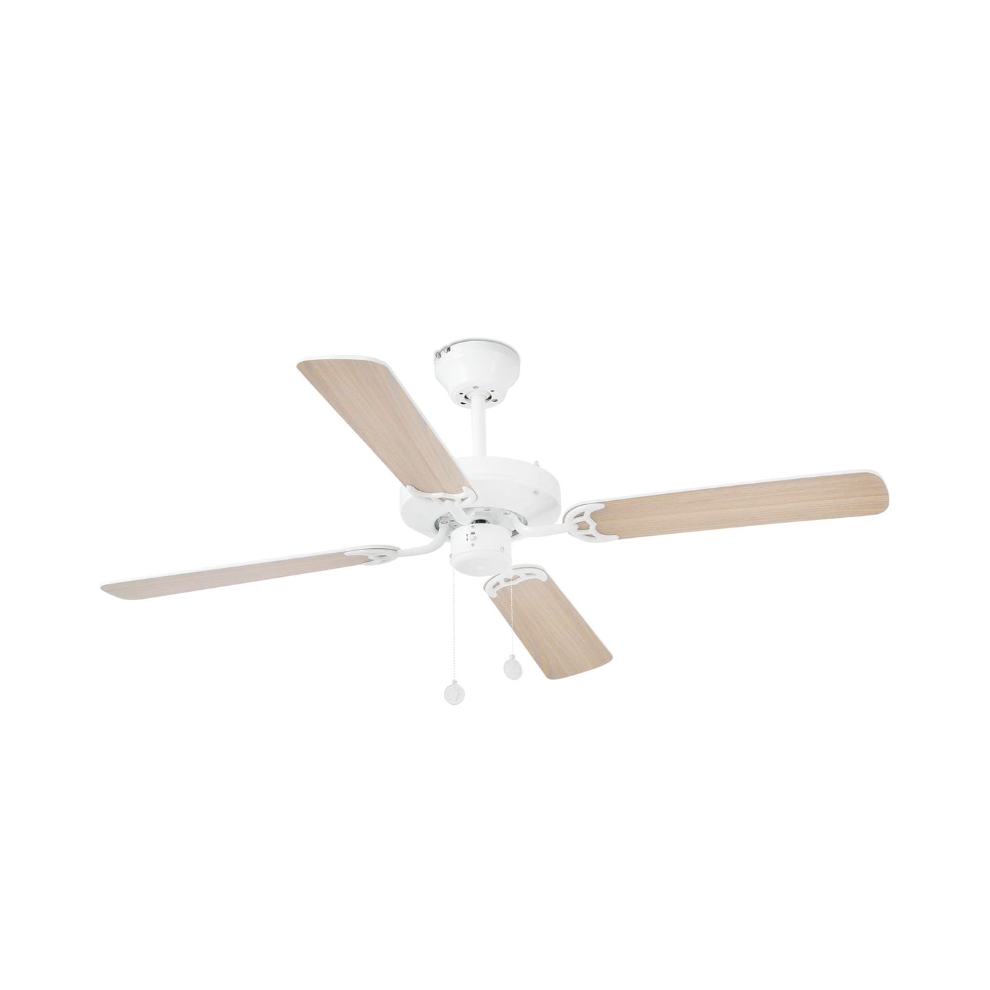 Ventilador de Techo YAKARTA M Blanco y Arce FARO 33712-110 para un ambiente fresco y colonial.