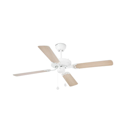 Ventilador de Techo YAKARTA M Blanco y Arce FARO 33712-110 para un ambiente fresco y colonial.