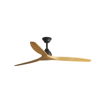 Ventilador de Techo Alo L 152 cm FARO - Negro/Pino, Sin luz, Mando + Tuya (app y voz) | FARO