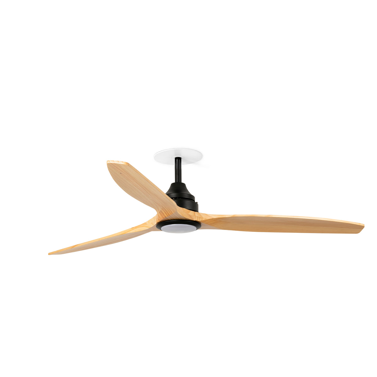 Ventilador de Techo Empotrado Alo L con Motor DC y Mando FARO - Negro/Pino, LED 20W CCT, Mando a distancia | FARO