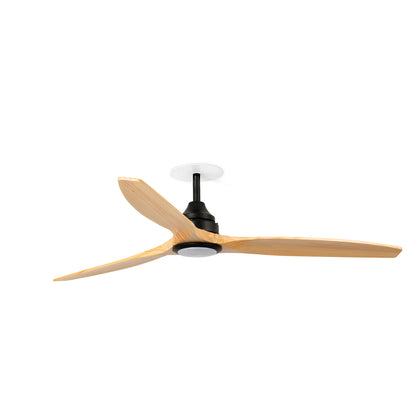 Ventilador de Techo Empotrado Alo L con Motor DC y Mando FARO - Negro/Pino, LED 20W CCT, Mando a distancia | FARO