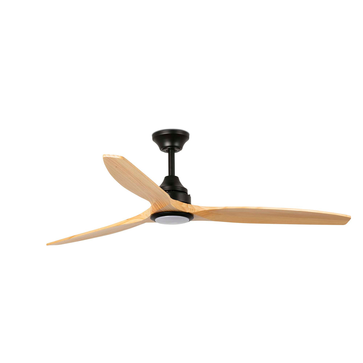 Ventilador de Techo Alo L 152 cm FARO - Negro/Pino, LED 20W 2700/3000/4000K, Mando + Tuya (app y voz) | FARO