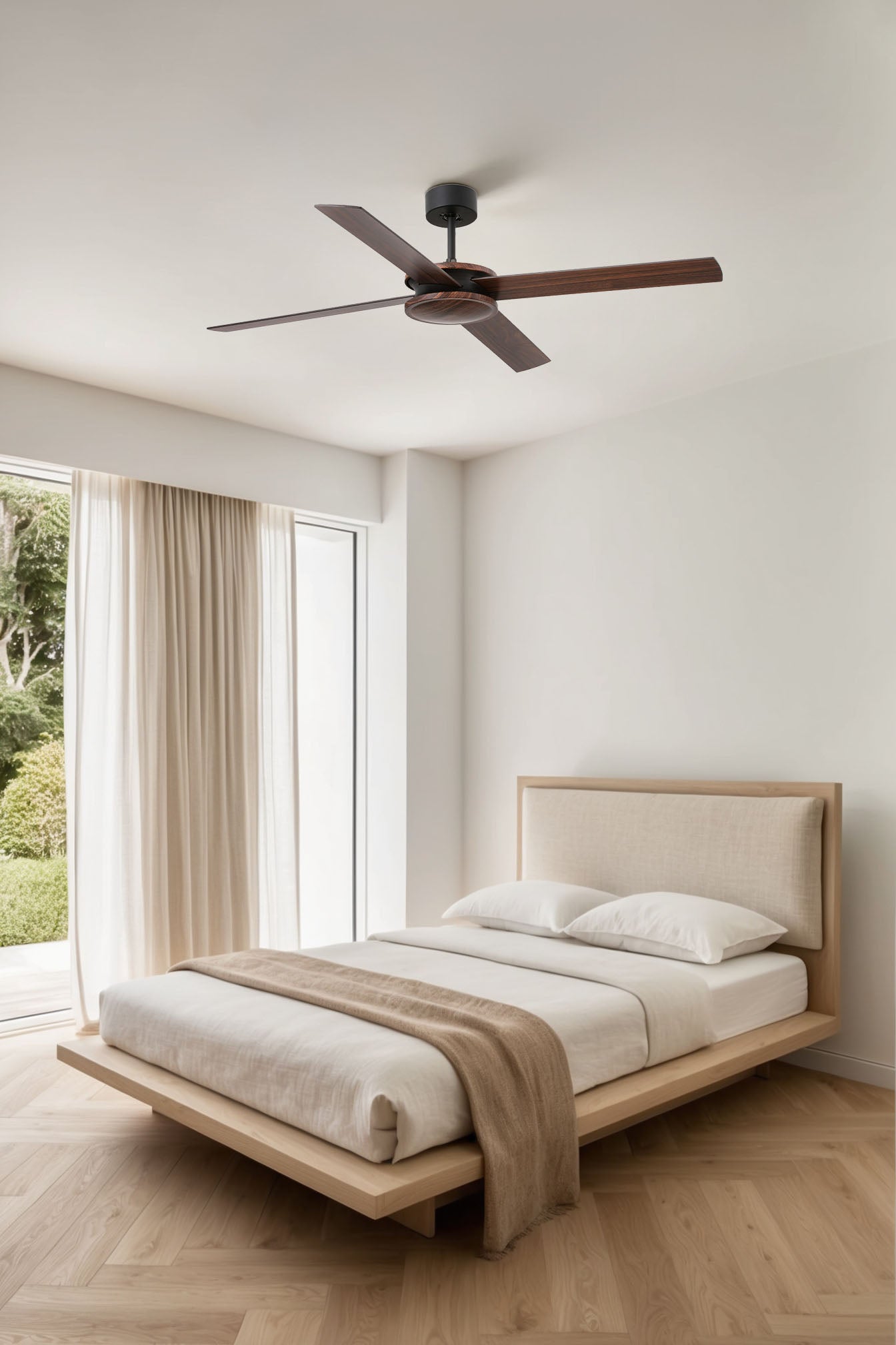 Ventilador Polea fabricado en Nogal color Marrón