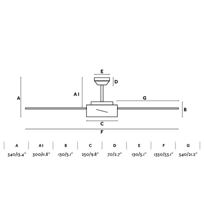 Ventilador de techo con luz LED SMD de bajo consumo