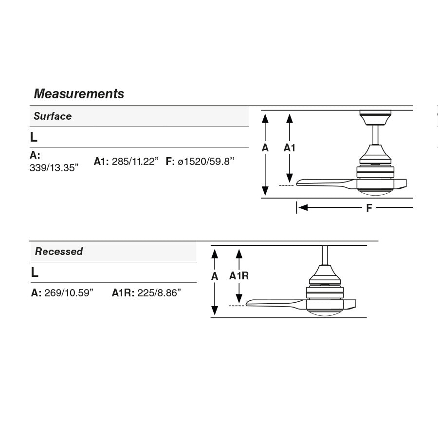 Ventilador de techo con luz ALO L con motor DC silencioso