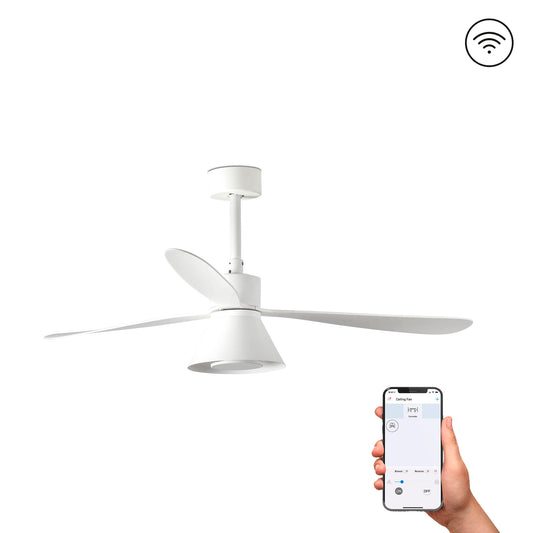 Ventilador de techo LED blanco AMELIA L CONE de FARO para LUZGURÚ