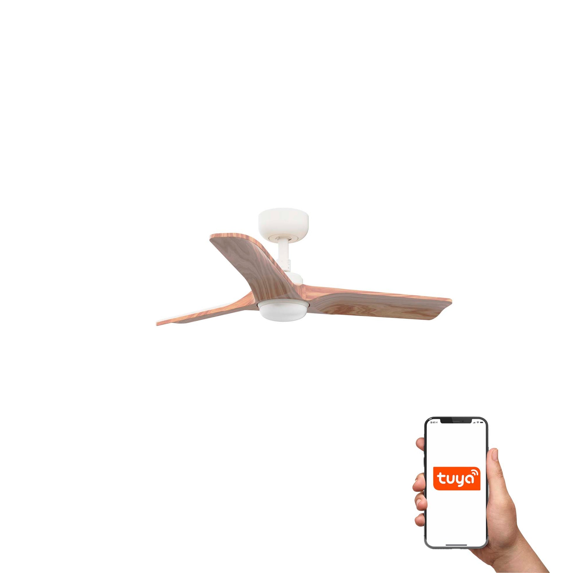 Ventilador de Techo HEYWOOD S LED Blanco Smart Tuya FARO 33805WT-1TW LuzGuru