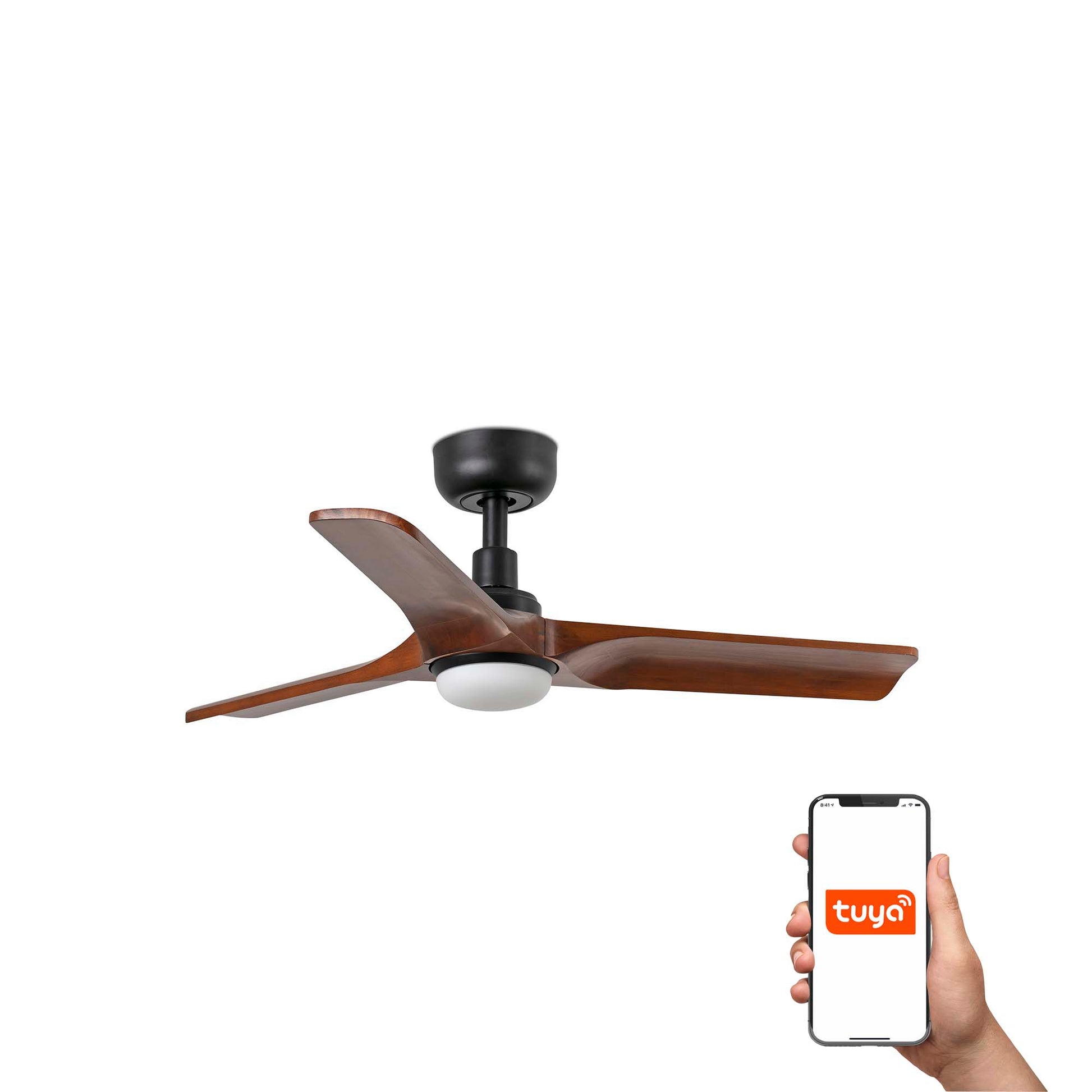 Ventilador de Techo Inteligente HEYWOOD S LED Nogal Negro Faro 33806WT-1TW