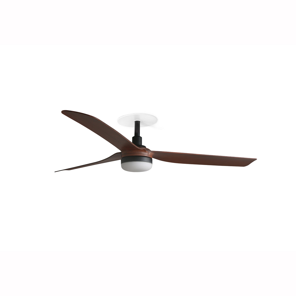 Ventilador de Techo Empotrado Punt M Motor DC FARO - Negro/Nogal, LED 18W CCT, Mando a distancia | FARO