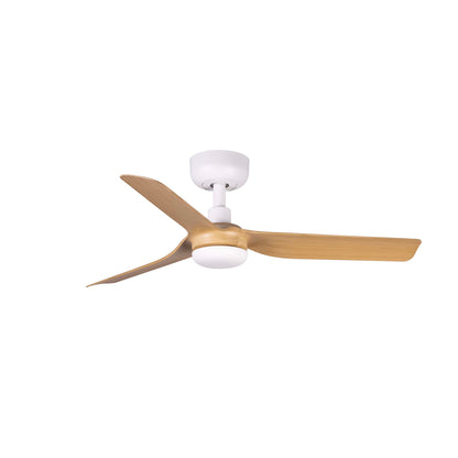 MINI PUNT S Ventilador de Techo Faro 33821 blanco y madera clara para dormitorio