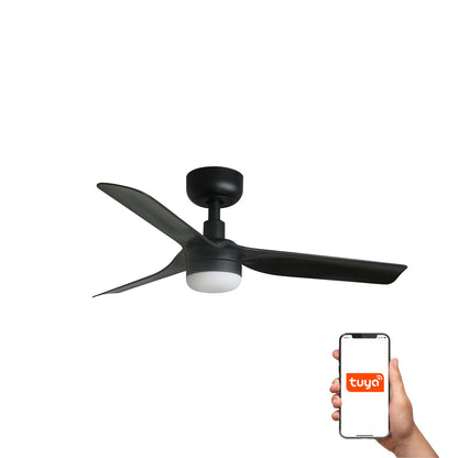 MINI PUNT Ventilador de Techo Inteligente Negro y Nogal FARO 33822WT-1TW